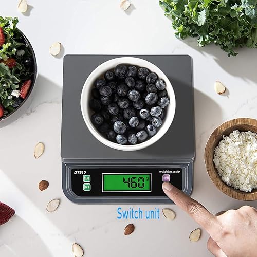 Miniatura 5 de Báscula digital de cocina de 66.1 lbs0.04 oz, báscula de cocina con pantalla LCD, función de tara, gozlbkgtlct, conversión de 6 unidades para