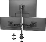 BONTEC Moniteur triple pour un 32 Écran de pouce et deux 27 d'écrans de pouce, prend en charge jusqu'à 22lbs, avec ajustabilité en mouvement complet, deux options d'installation et la gestion intégrée des câbles, noir