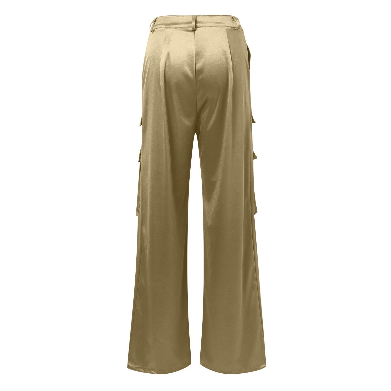 Pantalon Femme Cargo Taille Haute Large Décontracté avec Poches Multiples Fermetures Zippées Coupe Ample Style Streetwear Casual pour Voyage Loisirs Quotidien