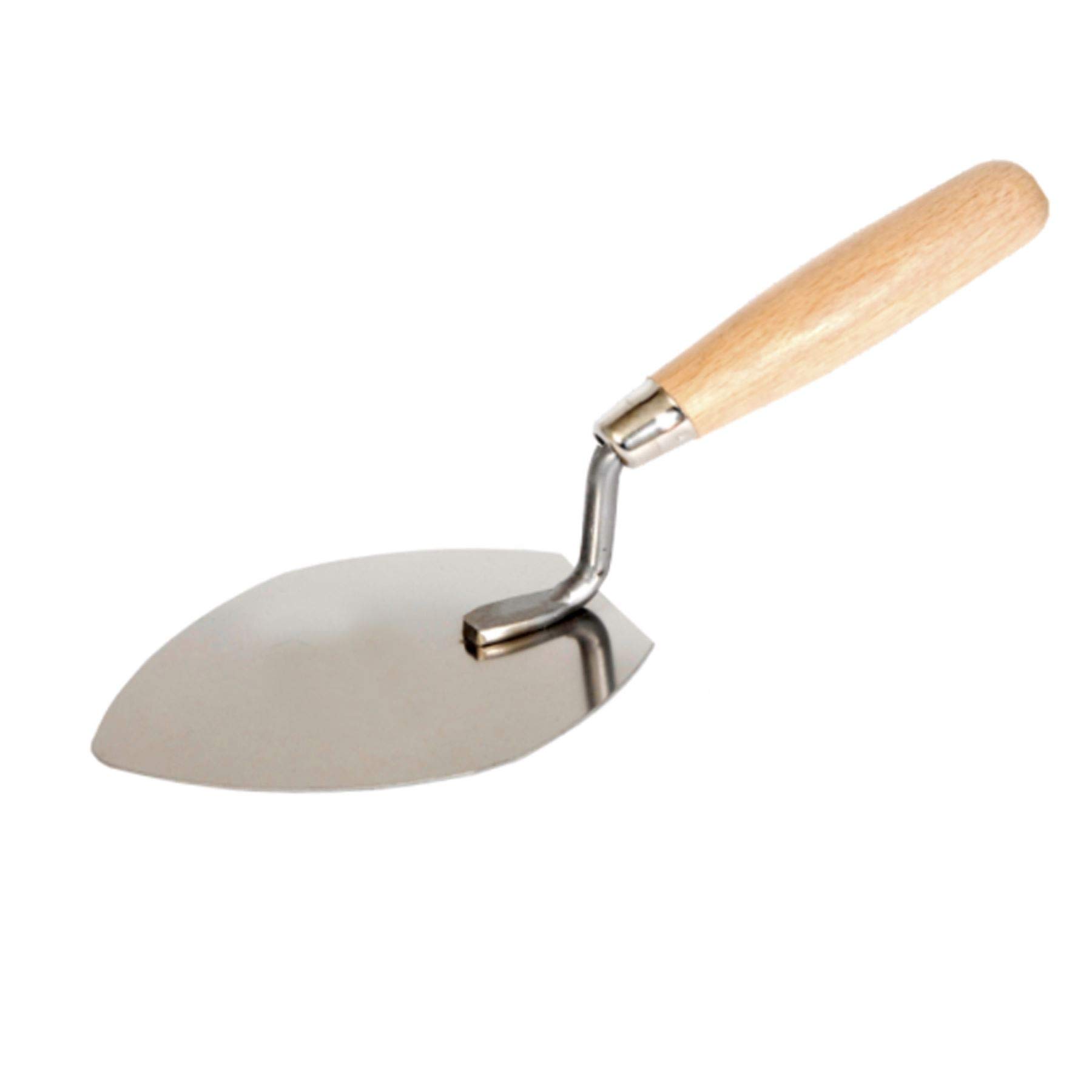 Ianpav Stainless Steel Margin Trowel – Tear Shaped 140Mm, Wooden Handle, Diy