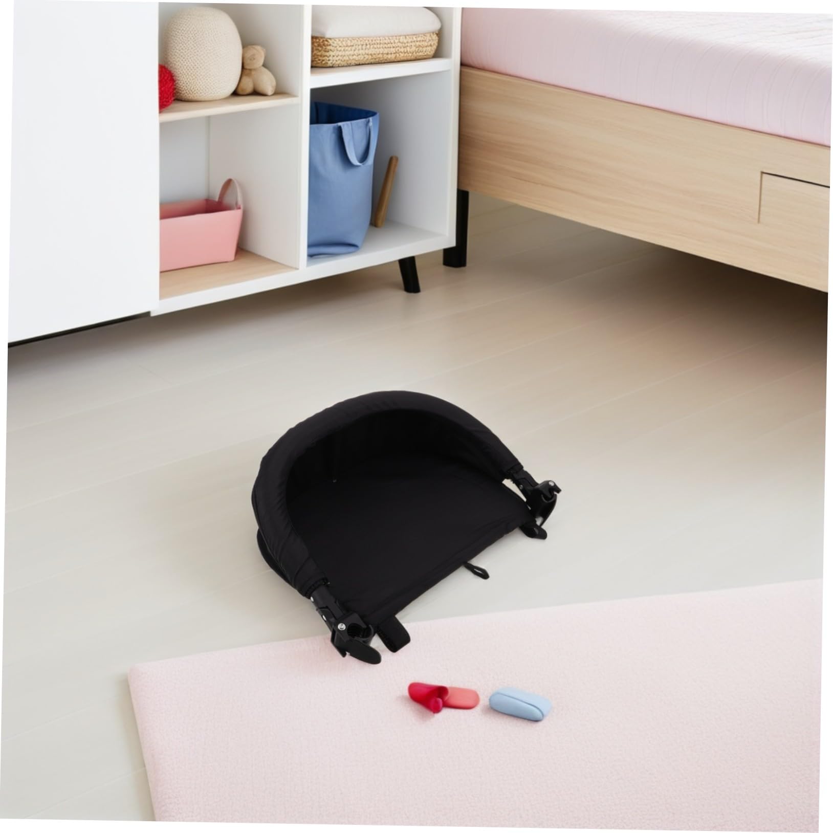 Reposapiés Plegable para Cochecito Soporte de Pies Ajustable Negro
