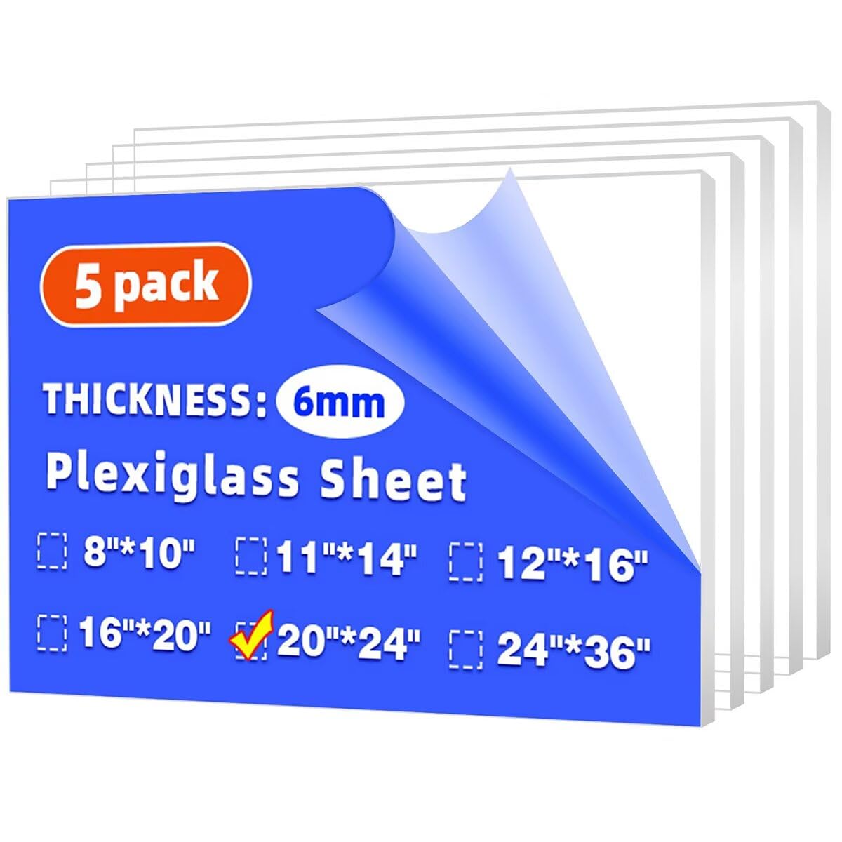 Clear Plexiglass Sheets - 24" x 36" (2 Pack) -24