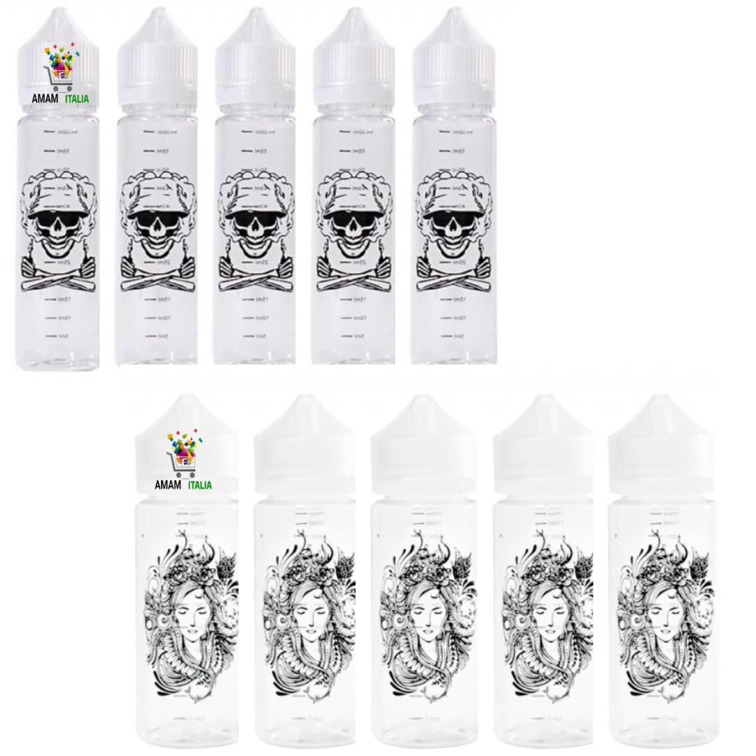 Flaconi Graduati Sigaretta Elettronica Svapo, per mescolare Liquido, tipo  Chabby per liquido sigaretta elettronica pronto NO NICOTINA 60 ml 10 pezzi  (TESCHIO) : Amazon.it: Bellezza