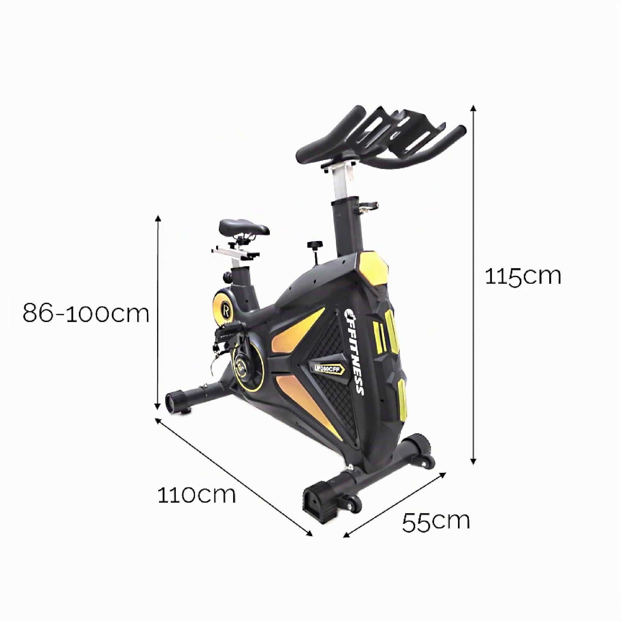 Indoor Bike Professionale con volano da 18 kg Bicicletta allenamento Indoor con Resistenza Regolabile Disco Inerziale 18kg