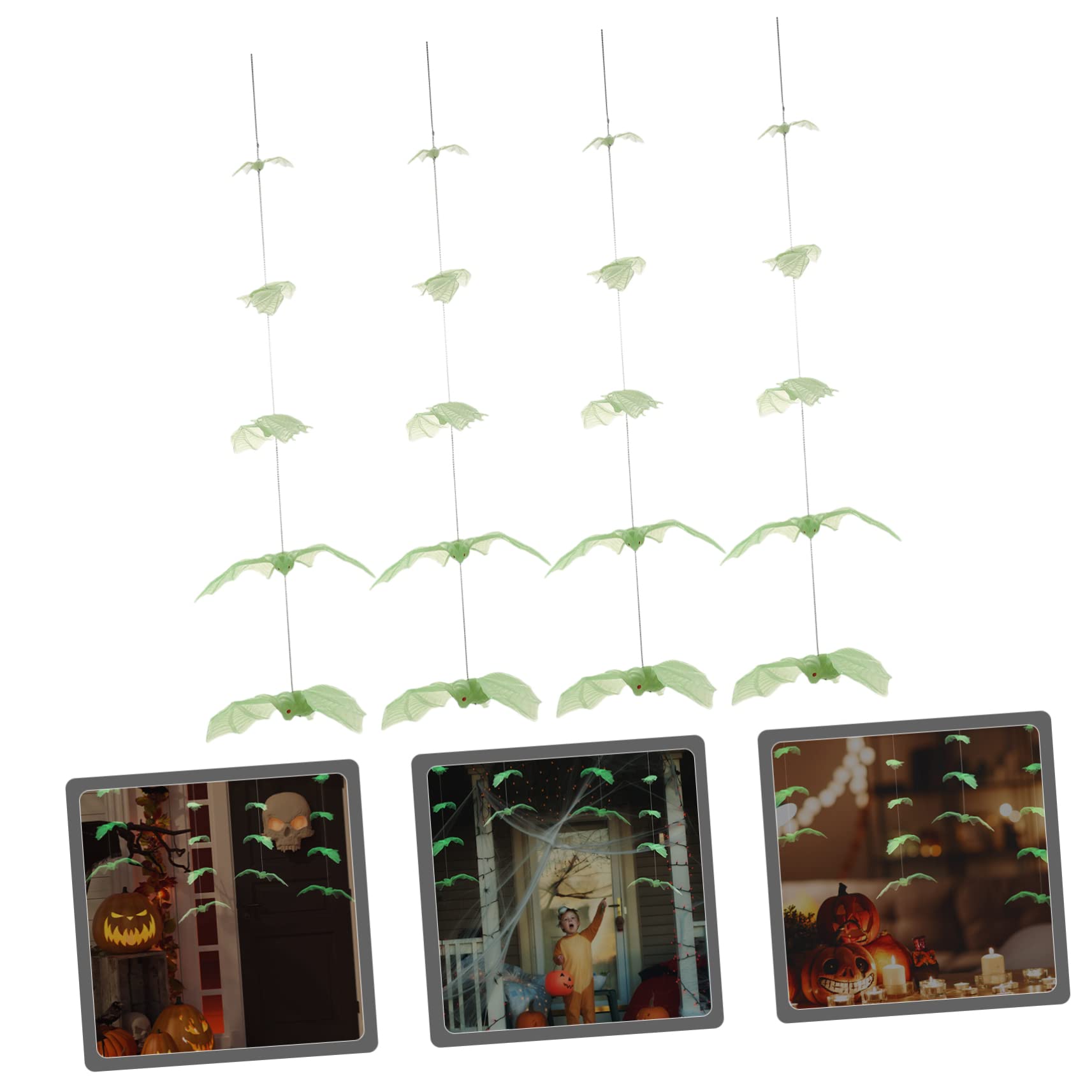 4 Set spiedino di pipistrello pipistrelli appesi agli alberi giocattolo volante decorazione halloween addobbo halloween arredamento ciondolo pipistrello Decorazione da appendere TOPBATHY