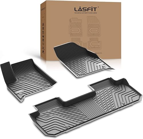Miniatura 7 de LASFIT Alfombrillas para Chevrolet Traverse 2019-2023, alfombrillas de TPE para todo tipo de clima, revestimientos de piso de ajuste personalizado,