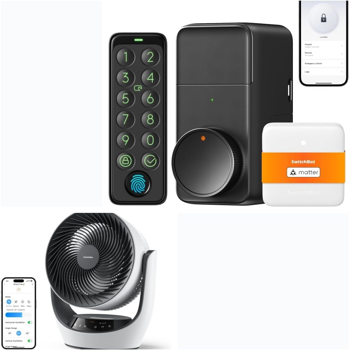 SwitchBot Air Circulator Fan and Lock Pro with Keypad Touch