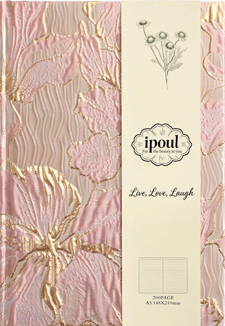 Piękny notatnik w linie, A5 Lily Pink