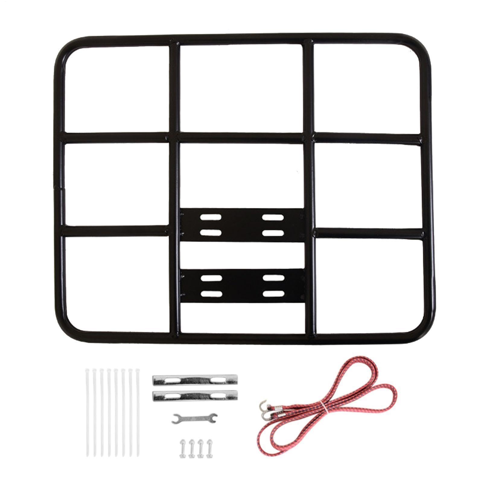 Cargo Rack Rear - Regolabile Rear Bike Rack ​with Basket | Takeaway Racks Metal Fixing Frame | Metal Waterproof Bike Front Racks For Cycling Delivery Takeaway, Food Delivery Box Bracket, Riding Equipm