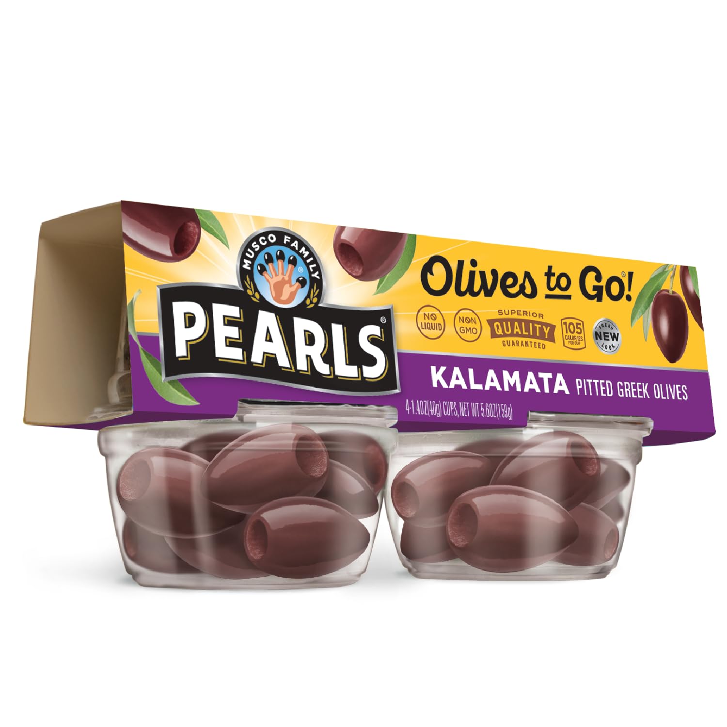 Pearls Olives To Go! Pitted Kalamata