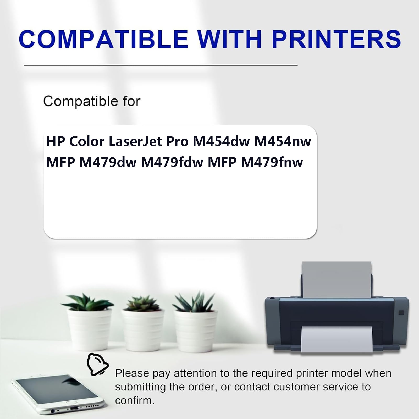 416A Cartucho de Tóner de Repuesto para HP Color LaserJet Pro M454dw M454nw MFP M479dw M479fdw MFP M479fnw Impresoras, para Escuelas Hospitales Bancos,BCMY-1 Set