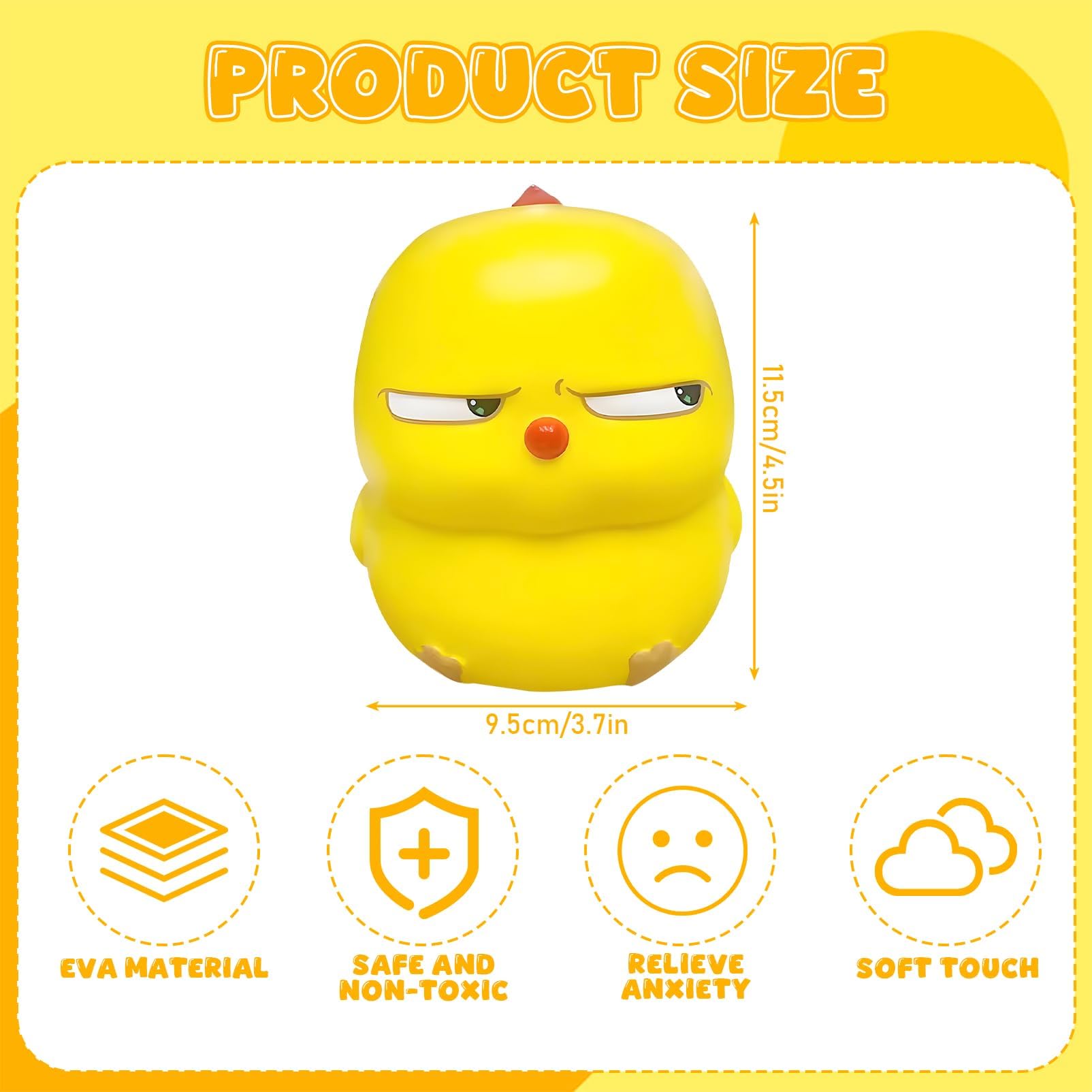 Pollo Fidget Toys, Pollitos Squishy Toy, Antiestres Juguetes, Ansiedad Alivio del Estrés Juguete, Juguetes Sensoriales para Niños y Adultos — view 2