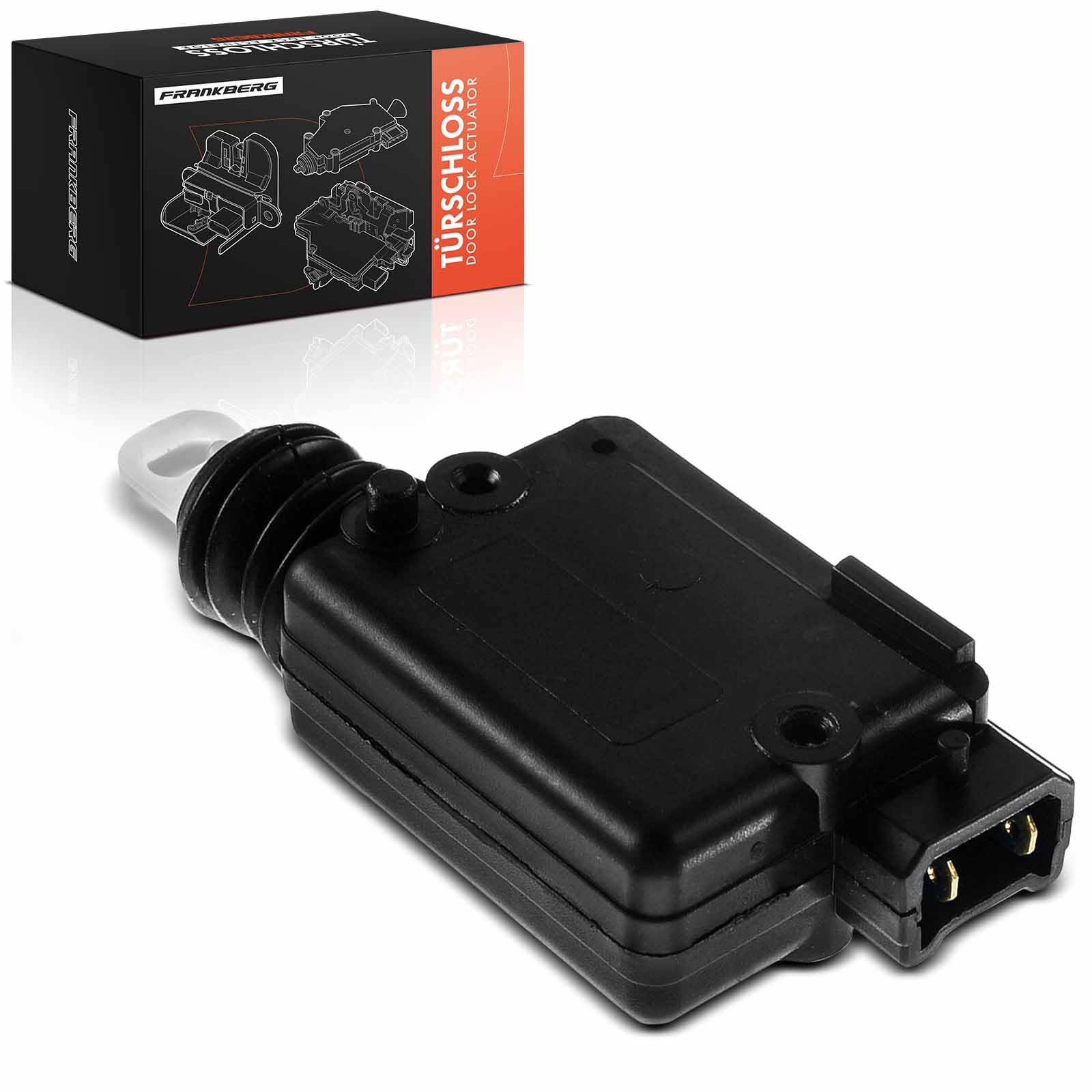 Frankberg Serrure de Porte Servomoteur Arrière Avant 2-Pôles Compatible avec 19 I II B/C53 D53 853 L53 1988-1993 Clio I II B/C57 5/357 BB CB SB0/1/2 1990-2016 Remplacer# 7701039565