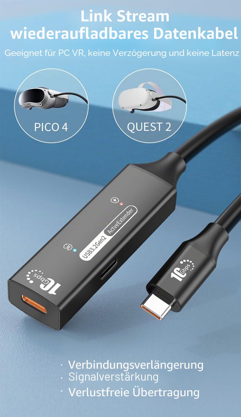 PremiumCord Aktives USB-C Verlängerungskabel mit Repeater 7m – Bild 6