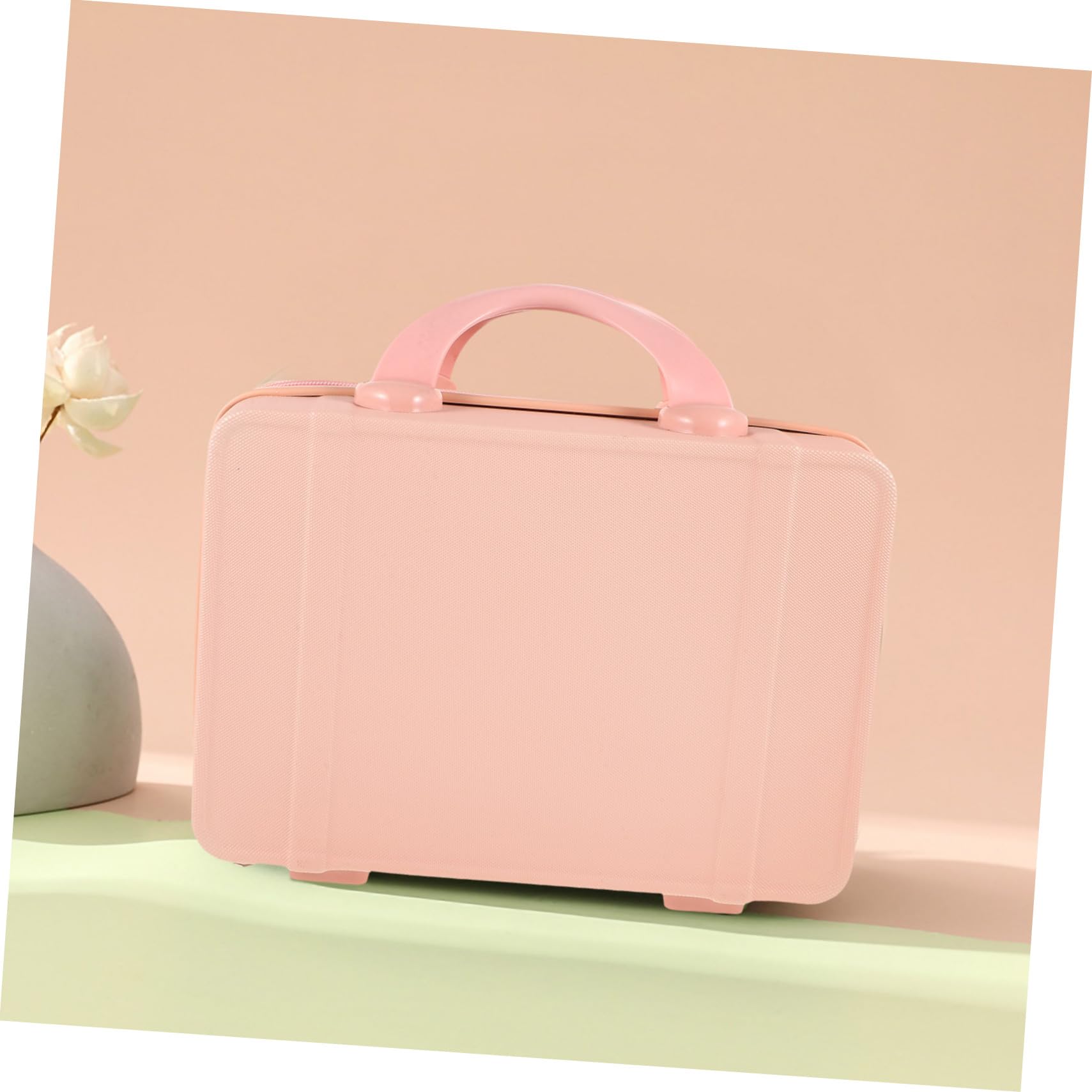 14-Zoll Handkoffer aus Abs, Rosa, Tragbarer Reisekosmetikkoffer