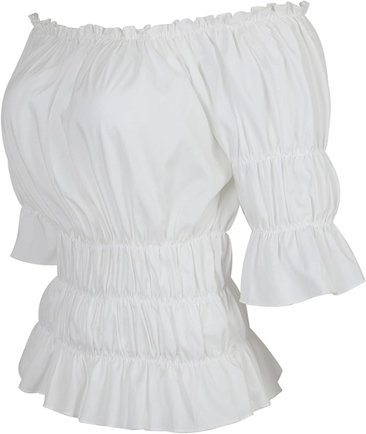 Zhitunemi Pirate Costume Women Top: Renaissance Shirt Women Peasant Blouses Fairy Top - Halloween Costumes for Theme Parties - Image 2