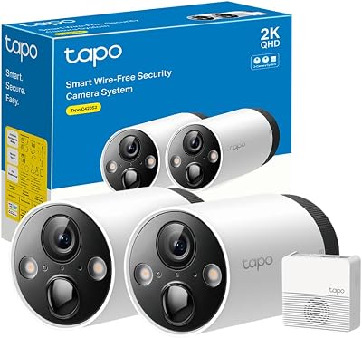 Tapo C420S2 Telecamera Wi-Fi Esterno Qhd 2K, Batteria Senza Fili, Allarme Con Rilevamento Del Movimento, Ai Detection, Ip65, 2 Vie Audio, Visione Notturna a Colori, 2 Telecamere Hub