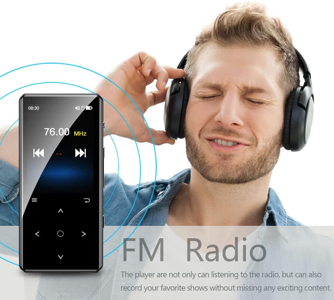 MP3 Player, 64GB MP3 Players with Bluetooth 5.2,JHSNOEL Music Player with 64GB TF Card,Build-in Speaker,FM Radio,Voice Recorder,E-Book,HiFi Sound, Earphone,Micro SD Card,Included