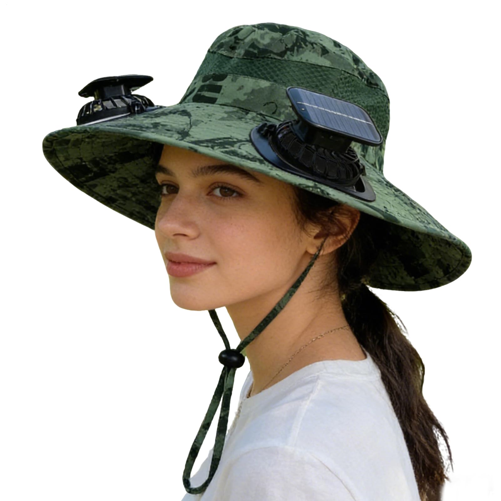 Sombrero de abanico solar – Casco de protección solar – Sombrero de ala ancha al aire libre – para jardineros, camping, playa, verano, golfistas, viajeros, pesca, senderismo, deportes, conciertos