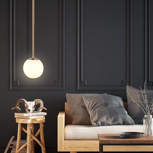 Miniatura 7 de BOKT Moderno colgante grande de globo dorado contemporáneo clásico blanco redondo 7.9 pulgadas pantalla de cristal accesorios de iluminación isla de