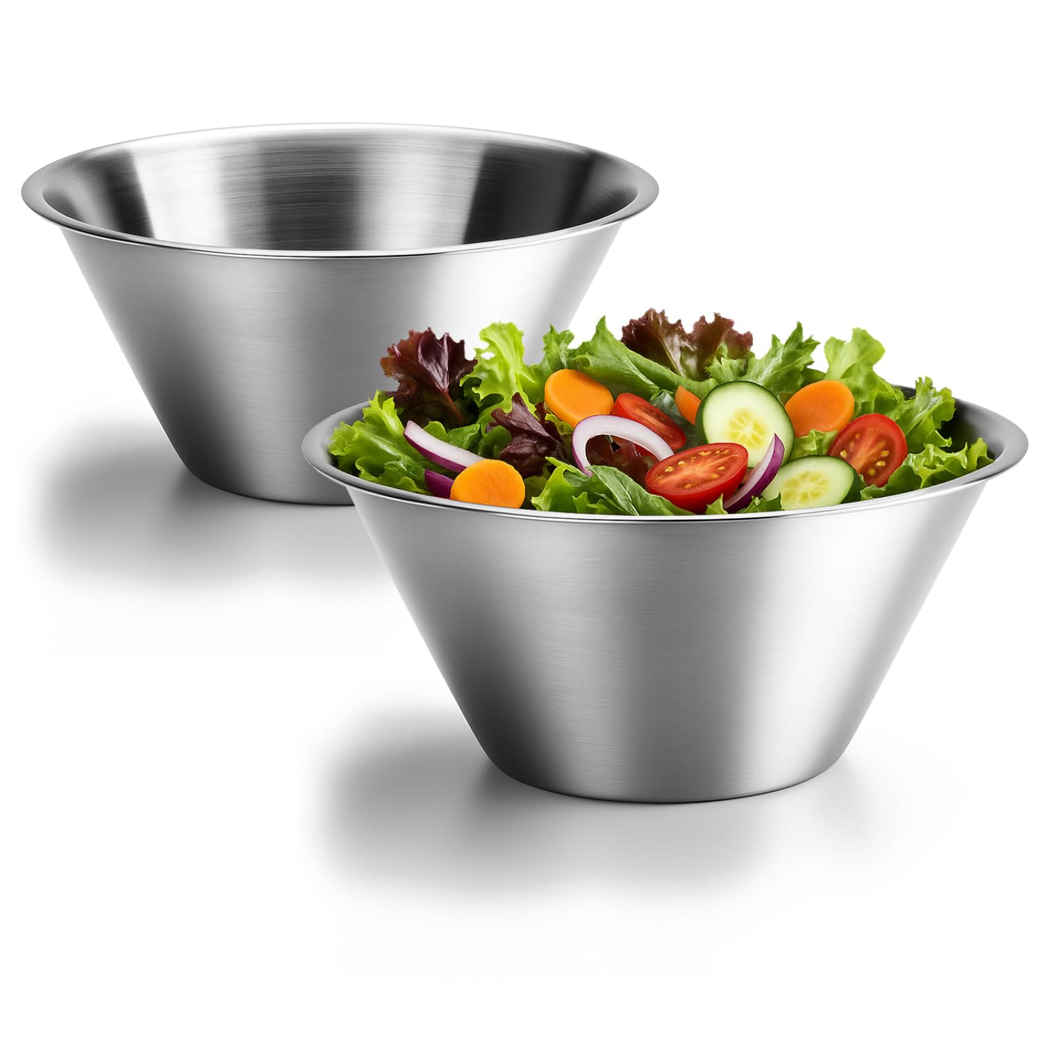 COM-FOUR® Ensemble De 2 Bols à Mélanger En Acier Inoxydable - Bol En