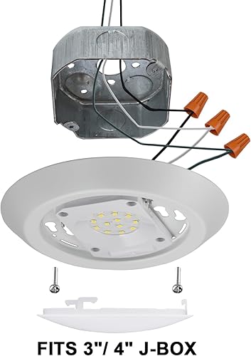 Miniatura 7 de GREENLUX El soporte superficial blanco de 7,5 pulgadas llevó Downlight, 3000K borde redondo blanco cálido encendida Downlight, 17W