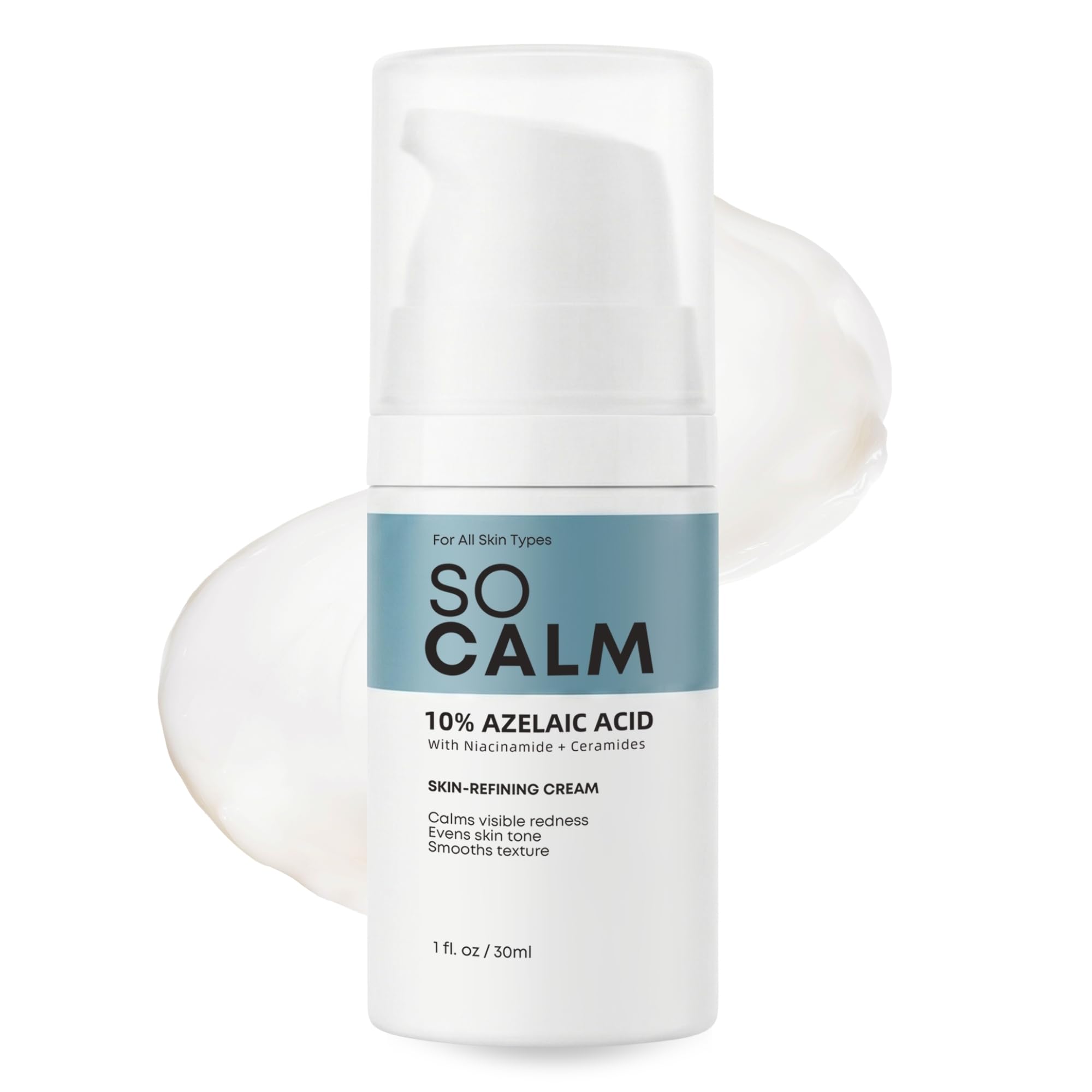 SoCalm Azelaic Acid 10% - Rosacea Relief for Face, Redness & Acne, Soothes Irritation & Suited for All Skin Types