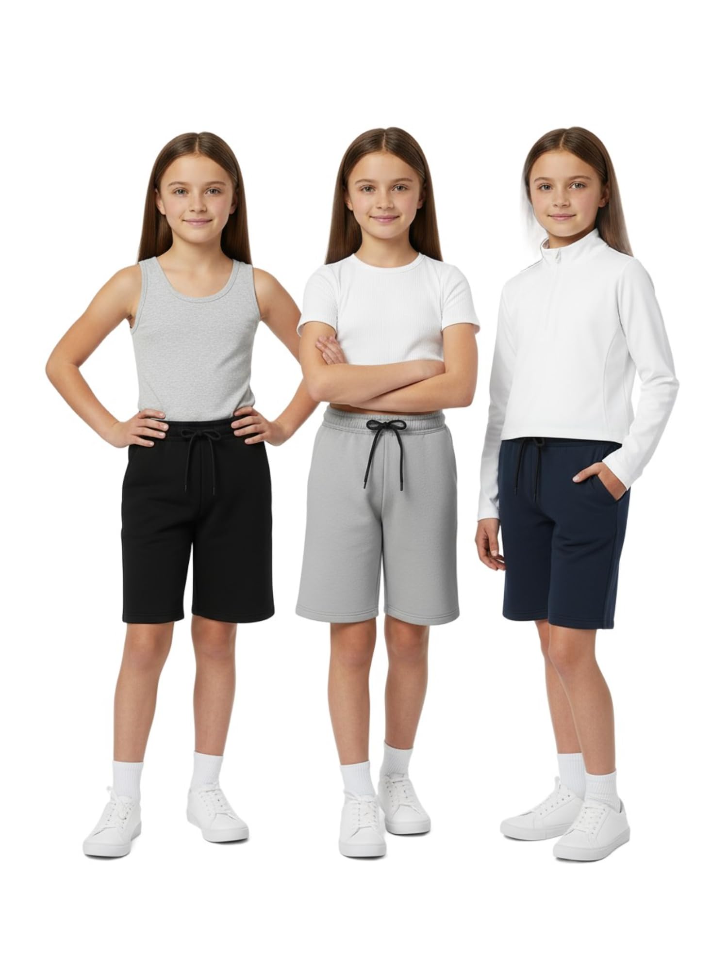 THE BLAZZE Girls Sportswear Shorts R001 VBG78 Black Grey Navy 8 Years 9 Years-picture-15
