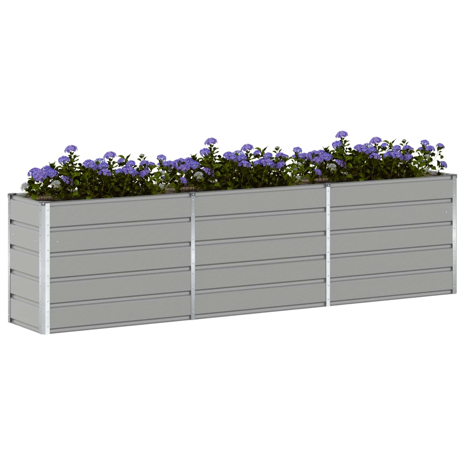 vidaXL Jardinera Gris Claro 290 x 50 x 75 cm Acero Galvanizado, Jardín y Terraza, Macetero Industrial, Contenedor de Metal, Decoración Exterior, Esenciales Urbanos
