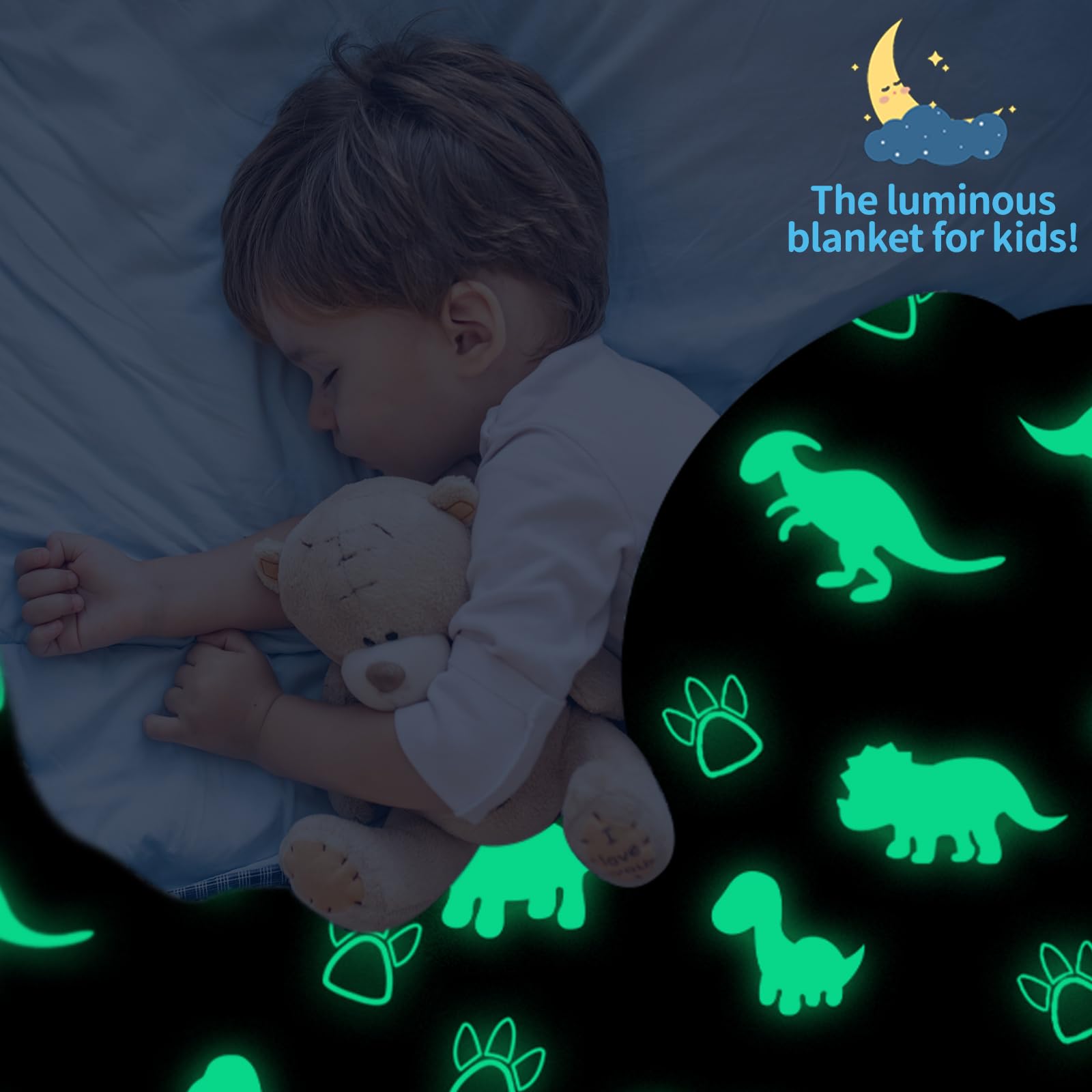 Glow In The Dark Blanket Glow In The Dark Dinosaur Blanket For