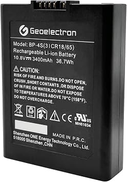 Replacement BP-4S Battery Pack 3400mAh Compatible with Geoelectron G10/S10/Zenith 35 10.8V Power Pack for RTK GPS Surveying Fieldwork