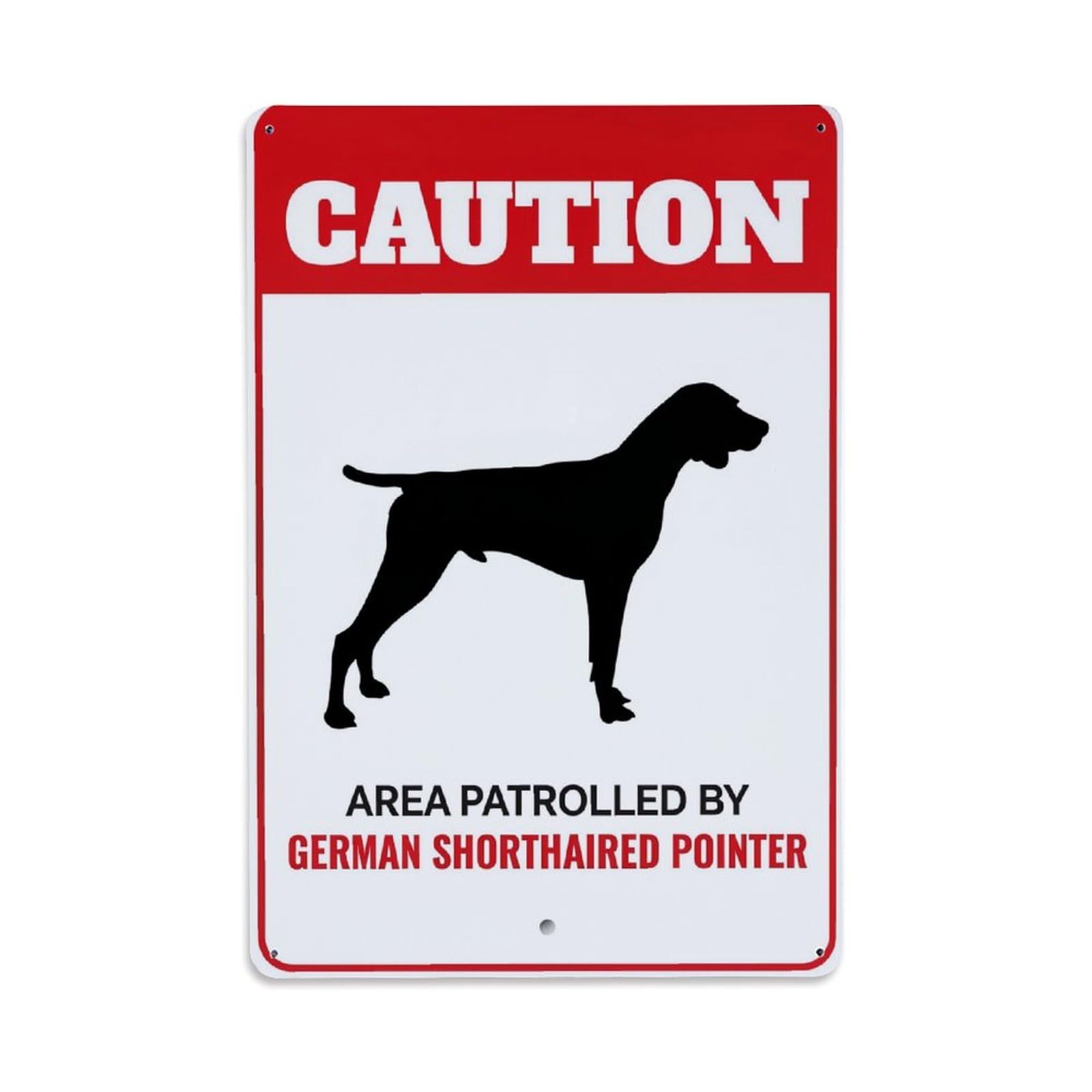 Caution Dog Silhouette Warning Sign Retro Metal Tin Sign, Vintage Decor Art Poster for Bar, Home, Man Cave, Kitchen, Laundry Room Gift 8x12Inch