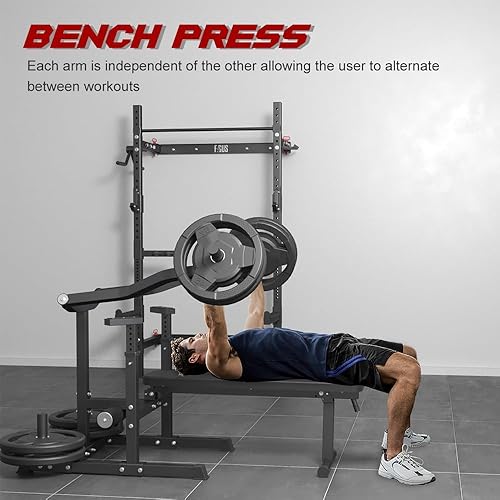 Miniatura 3 de Máquina de prensa de pecho de banco de pesas con 7 posiciones ajustables, inclinación plana para entrenamientos de brazos y abdominales