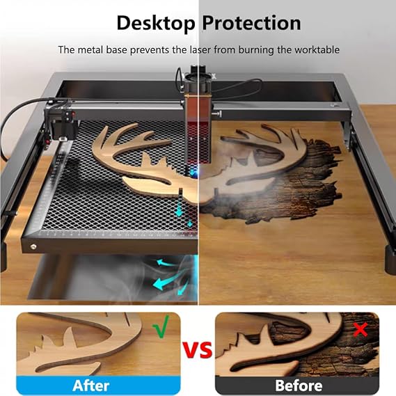 Laser Engraver Enclosure V1 and Update Heat-Resistant Coating Honeycomb Laser Bed, 400x400mm
