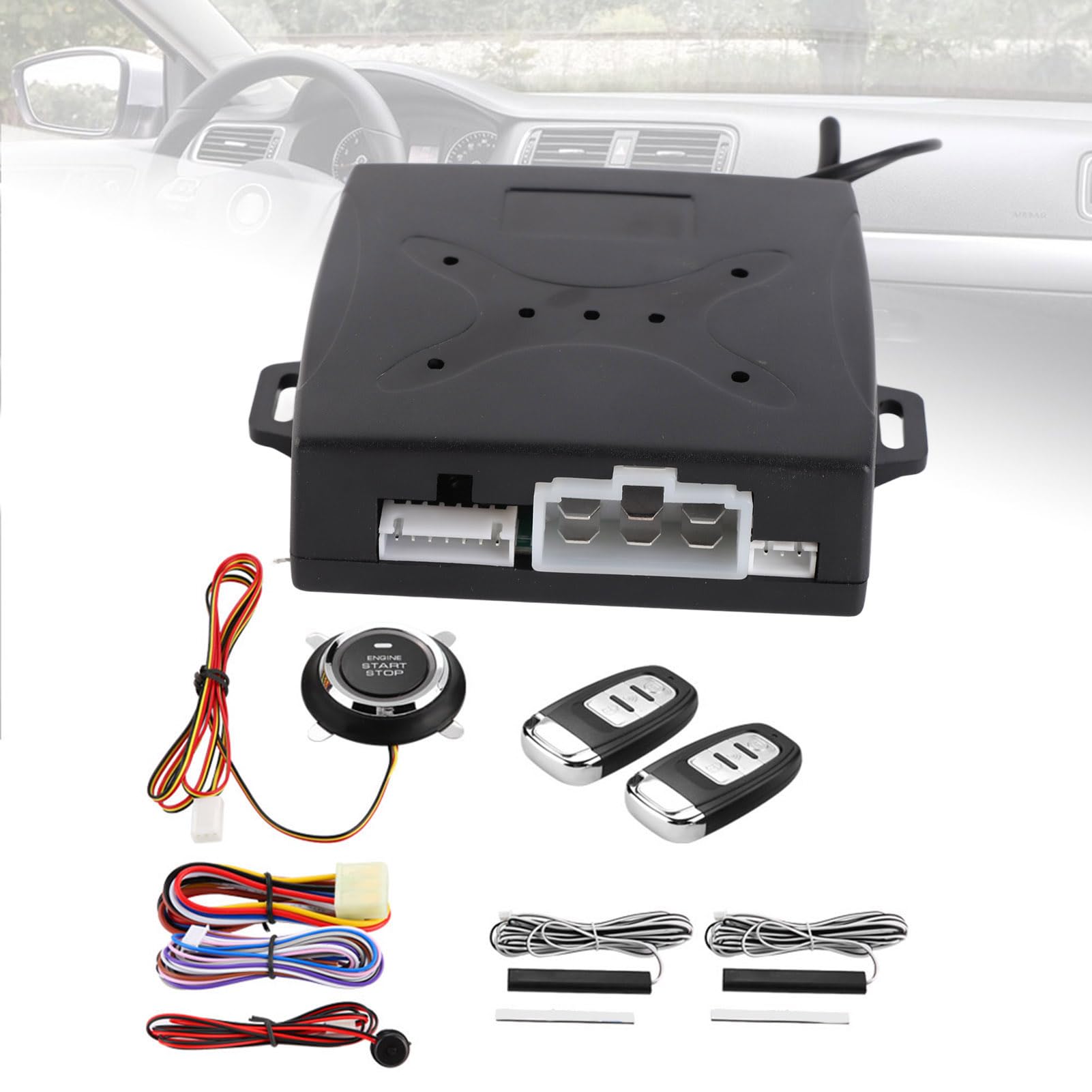 Tissting Alarma Coche Universal, Arranque Remoto Entrada Sin Llave Boton Encendido Motor Control Distancia Vehiculo