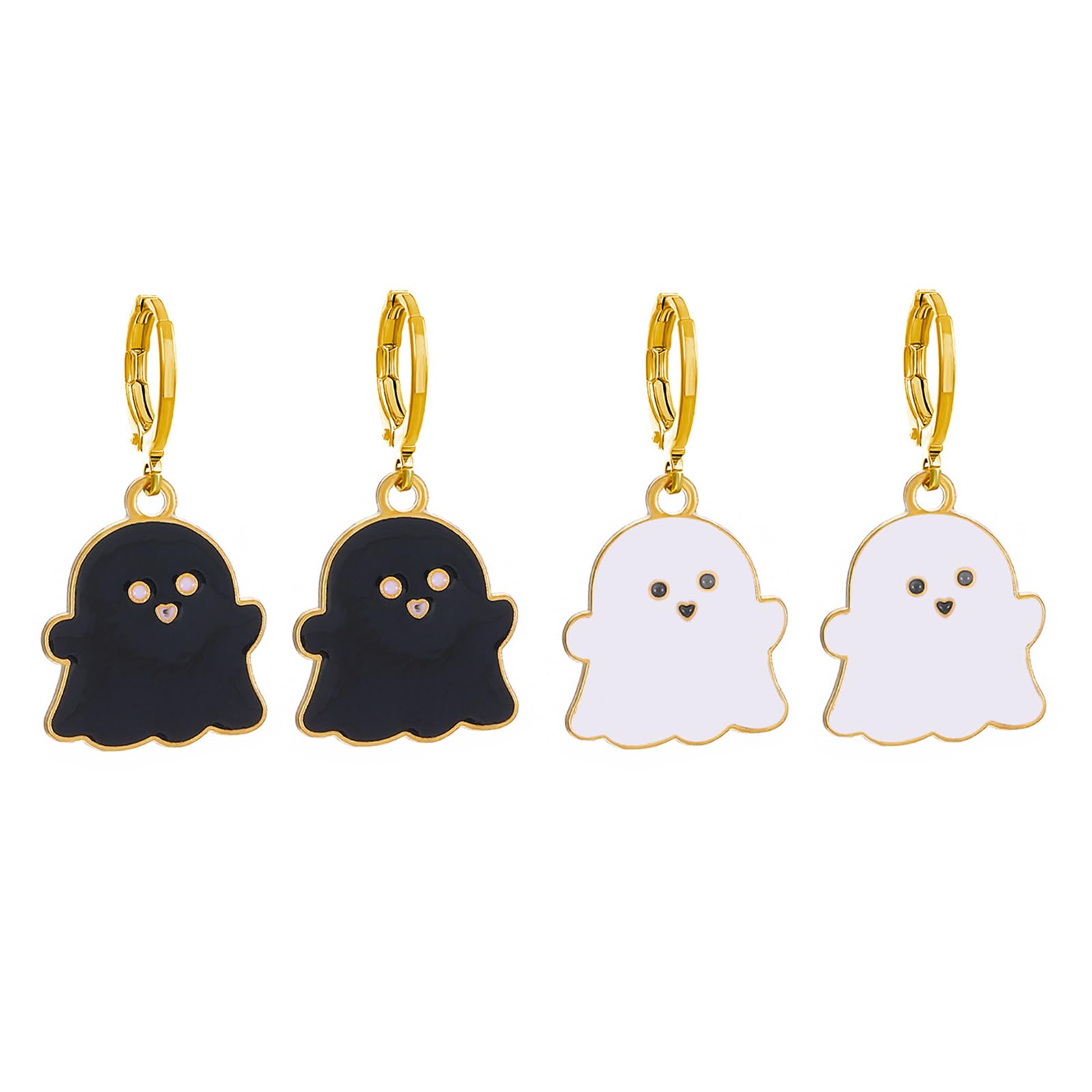 Lovely Black and White Enamel Ghost Dangle Earrings for Couple or Friends Halloween Costume Jewelry, Zinc, metal (B0CFYGQF1L) Amazon Price History, Amazon Price Tracker