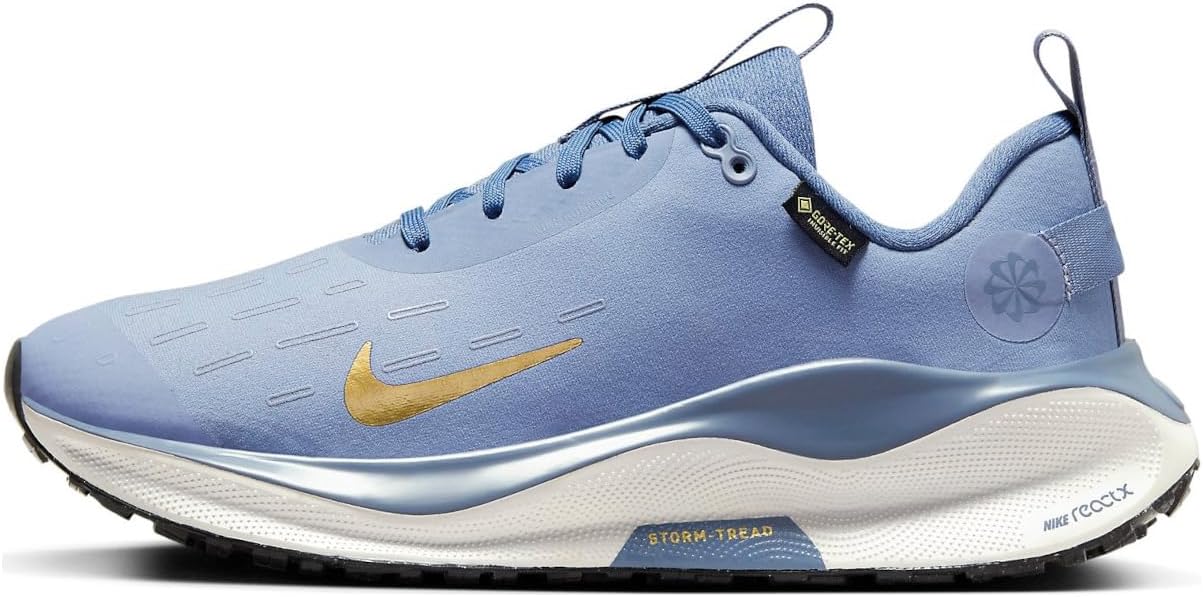 Nike InfinityRN 4 Gore-TEX Women's Waterproof Road Running Shoes (FB2197-400, Ashen Slate/Diffused Blue/Platinum Tint/Metallic Gold) Size 6