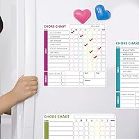 Vista 3 de Tabla magnética de tareas, tabla de comportamiento de borrado en seco, tablero de tareas, tabla de tareas magnética para refrigerador, tabla