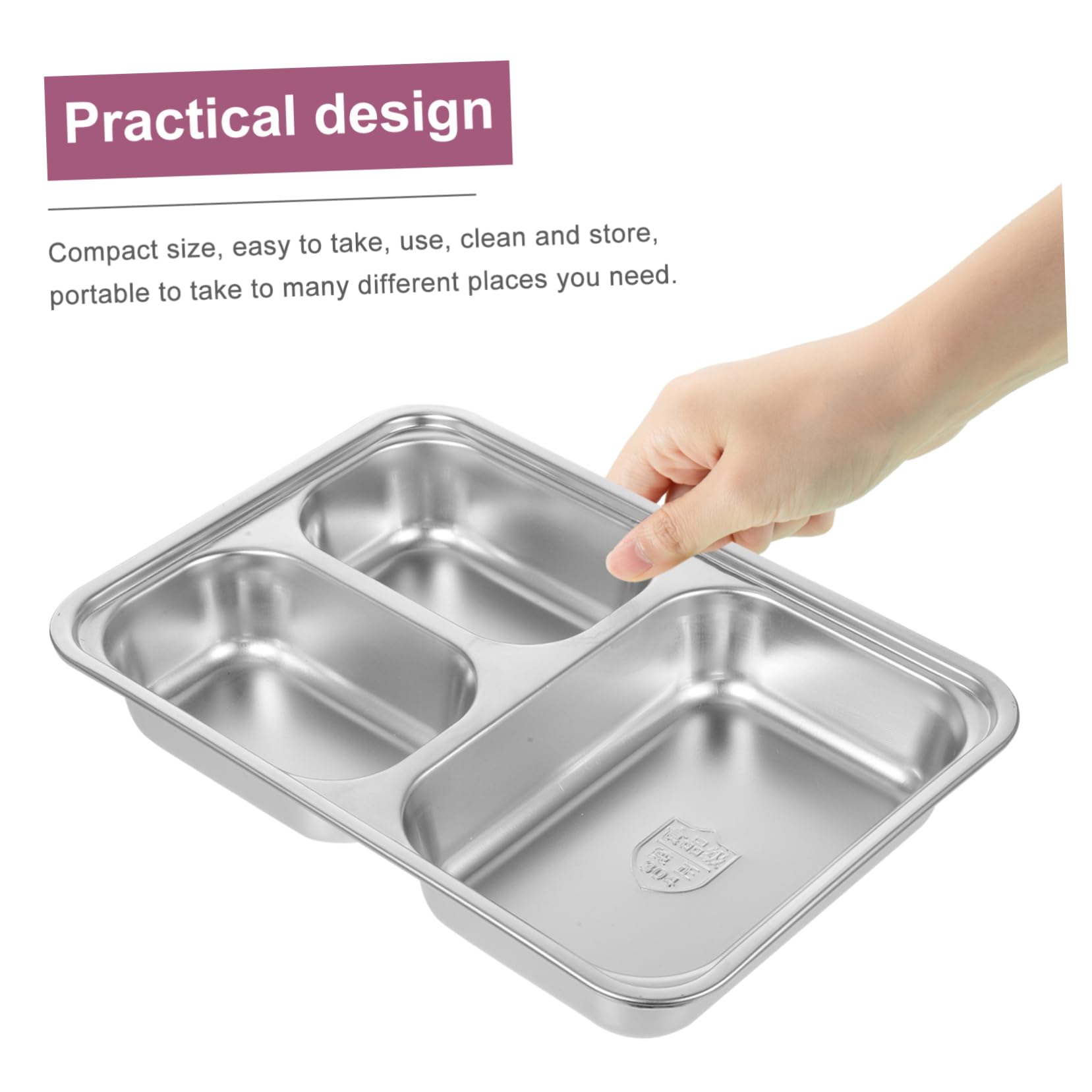 Cabilock Restaurant Plate for Boys and Girls Toddler Metal Plate Boys and Girls Tableware 304 Stainless Steel Easy to Clean