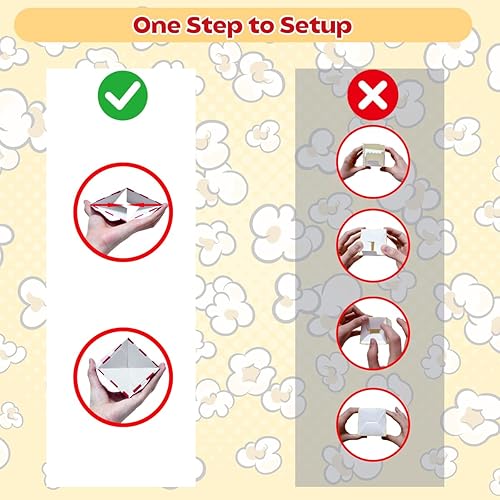 Miniatura 3 de 30 cajas clásicas para palomitas de maíz, bolsas desechables individuales a rayas rojas y blancas, contenedor para noche de cine, Halloween, Acción