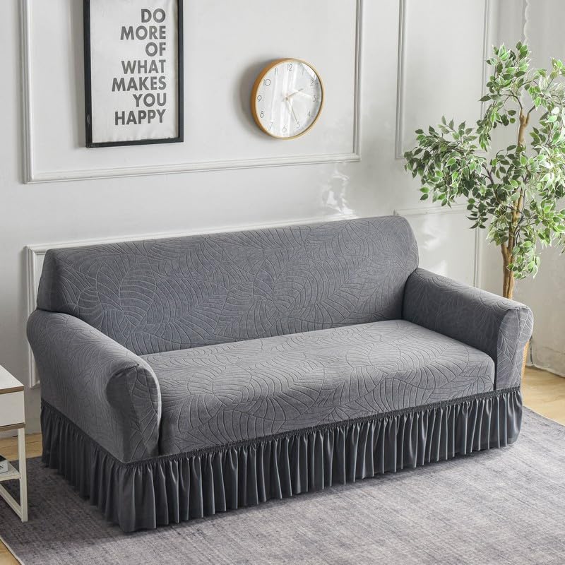 Housse de canapé élastique extensible - Protection meuble gris