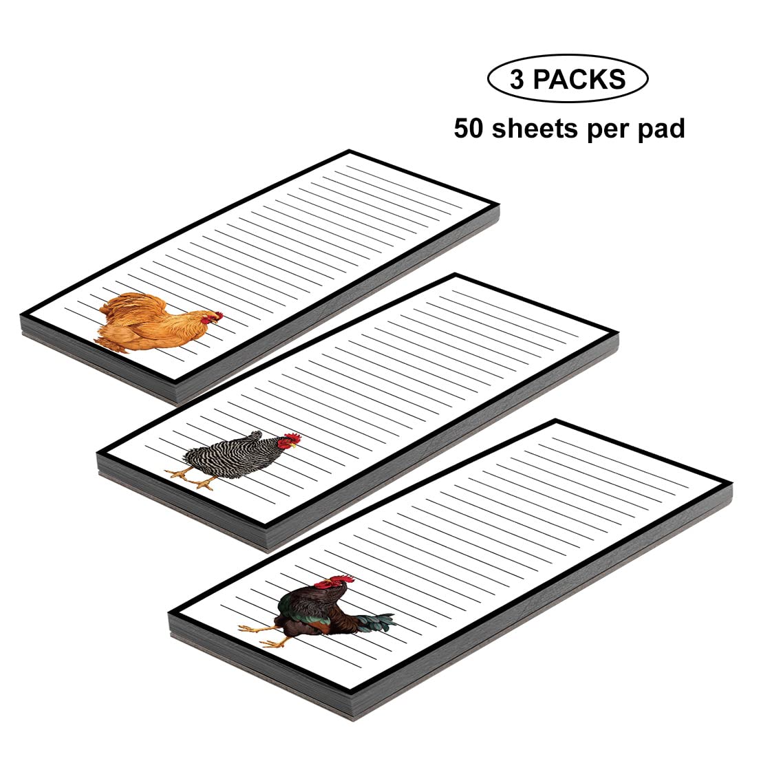 WIRESTER 3 Pack (50 Sheets Per Pad) Refrigerator Notepads