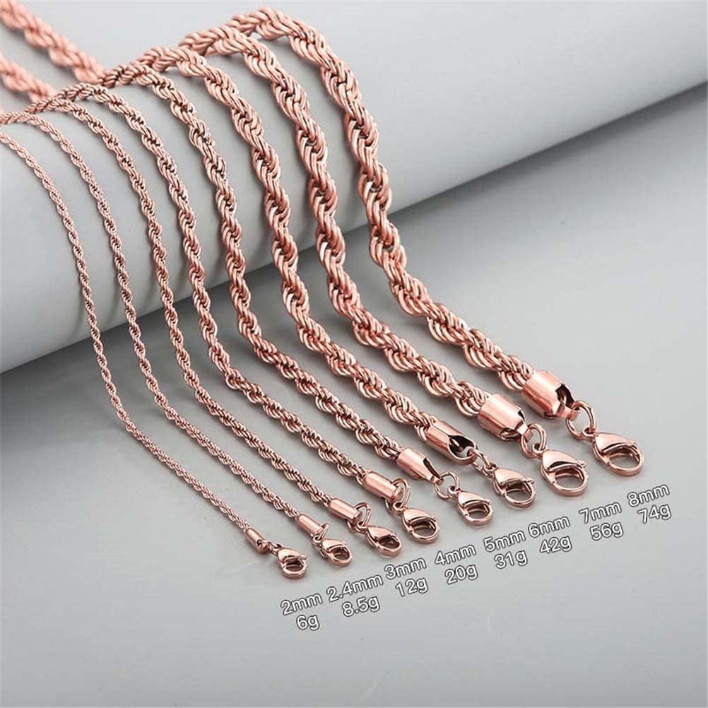 HIJONES Stainless Steel Rope Chain Necklace for Men Women Twist Rope Chain Solid Jewelry 18-33 Inches Hip Hop Rock Chain - Image 5