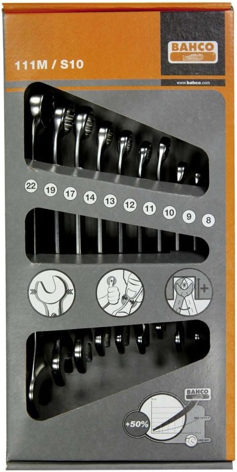 Bahco 111M/S10 D3113A Combination Wrench Set (10-piece)