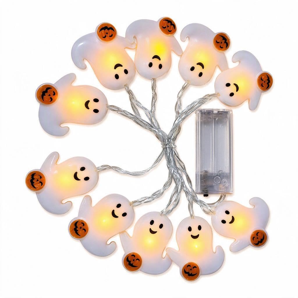 Mtbricey LED Pumpkin String Lights 1.5M 10LED Battery Halloween Lights，C