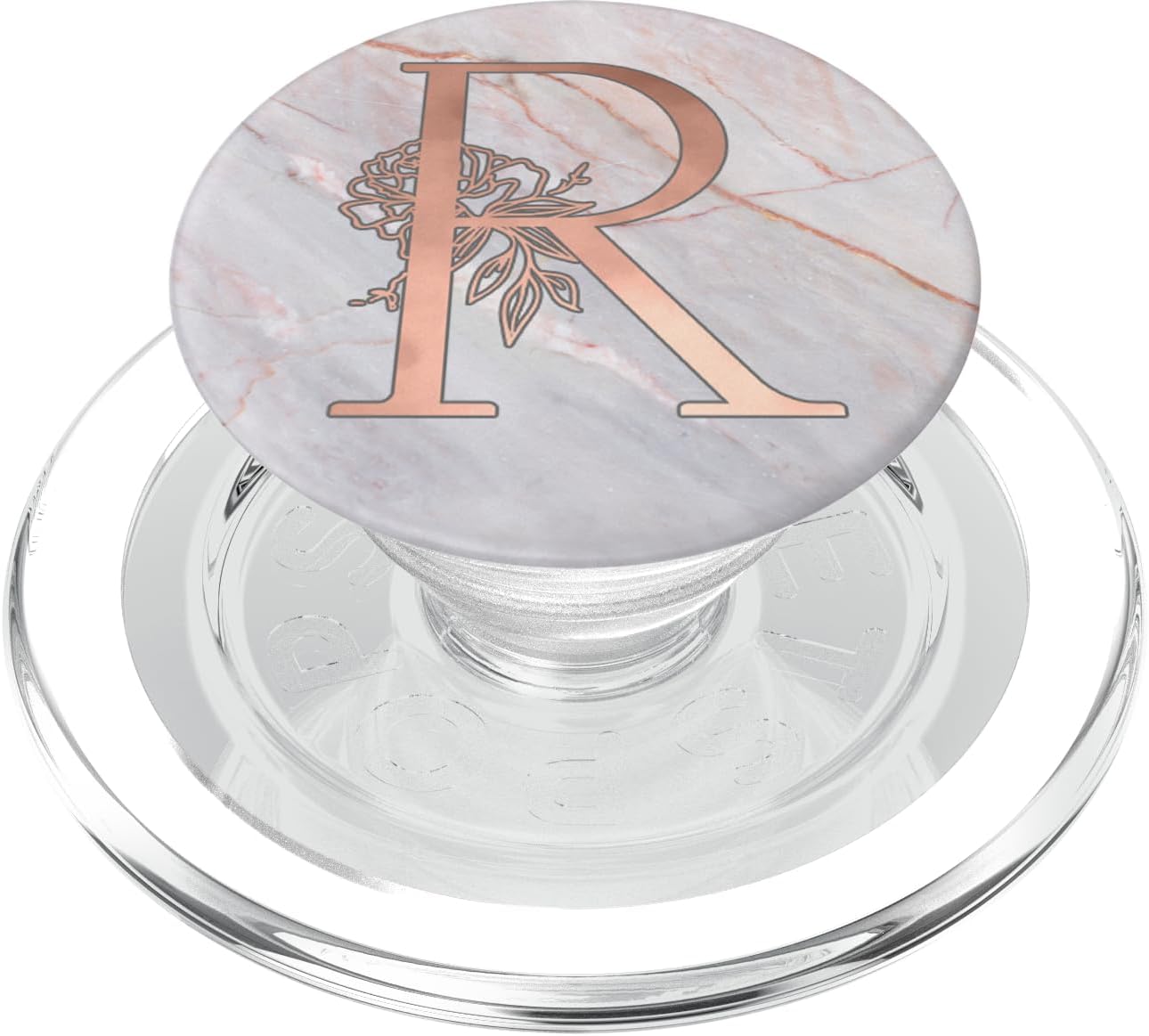 Rose Pink Letter R First Initial Monogram AAN123 PopSockets PopGrip: Swappable Grip for Phones & Tablets PopSockets PopGrip for MagSafe