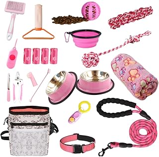 PupLuxe Puppy Starter Kit | Pink 22 Piece Great for Dog Training A Welcome Gift New First Time Owners and Experience Bundle