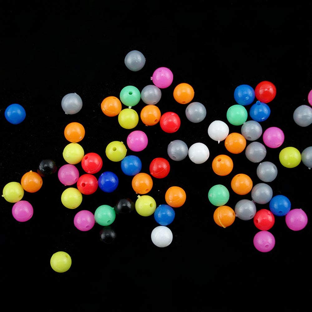 Perles De Pêche, 100Pcs 6mm / 8mm Rondes Multicolores Rig Perles De Pêche en Mer Leurre Flotteur Tackles