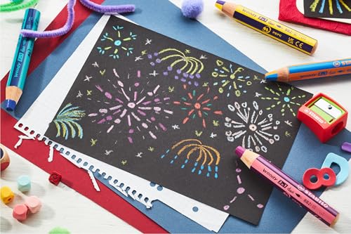 STABILO woody 3in1 duo Crayon de couleur Etui carton x 10 crayons à mine bicolore + taille crayon - vue 8
