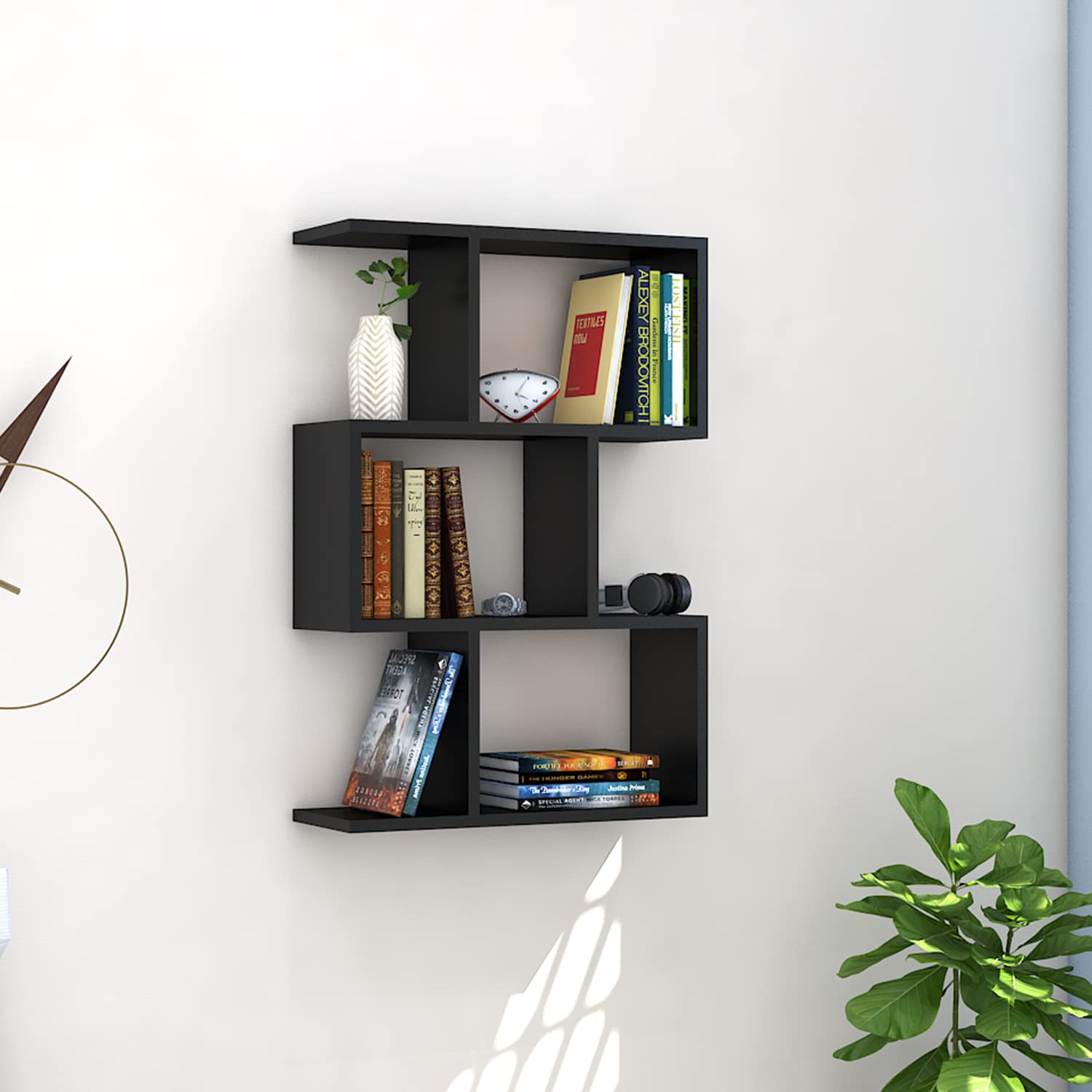 Buy Klaxon Engineered Wood, Matt Finish Omega Book Shelf/Wall Shelf and